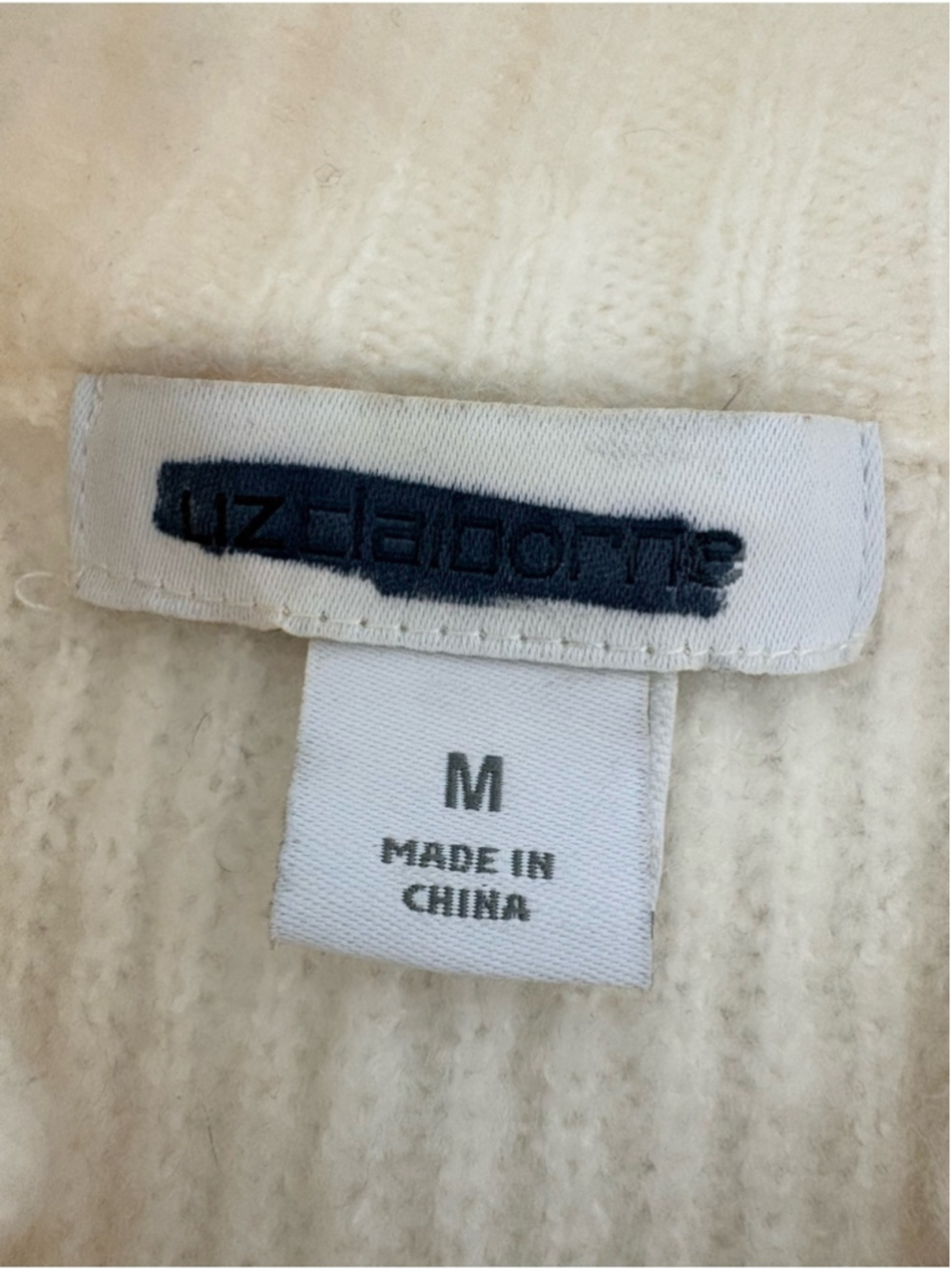 Liz Claiborne Faux Sherpa Knit Sweater Vest Sz M Ivory NWOT - Picture 4 of 11